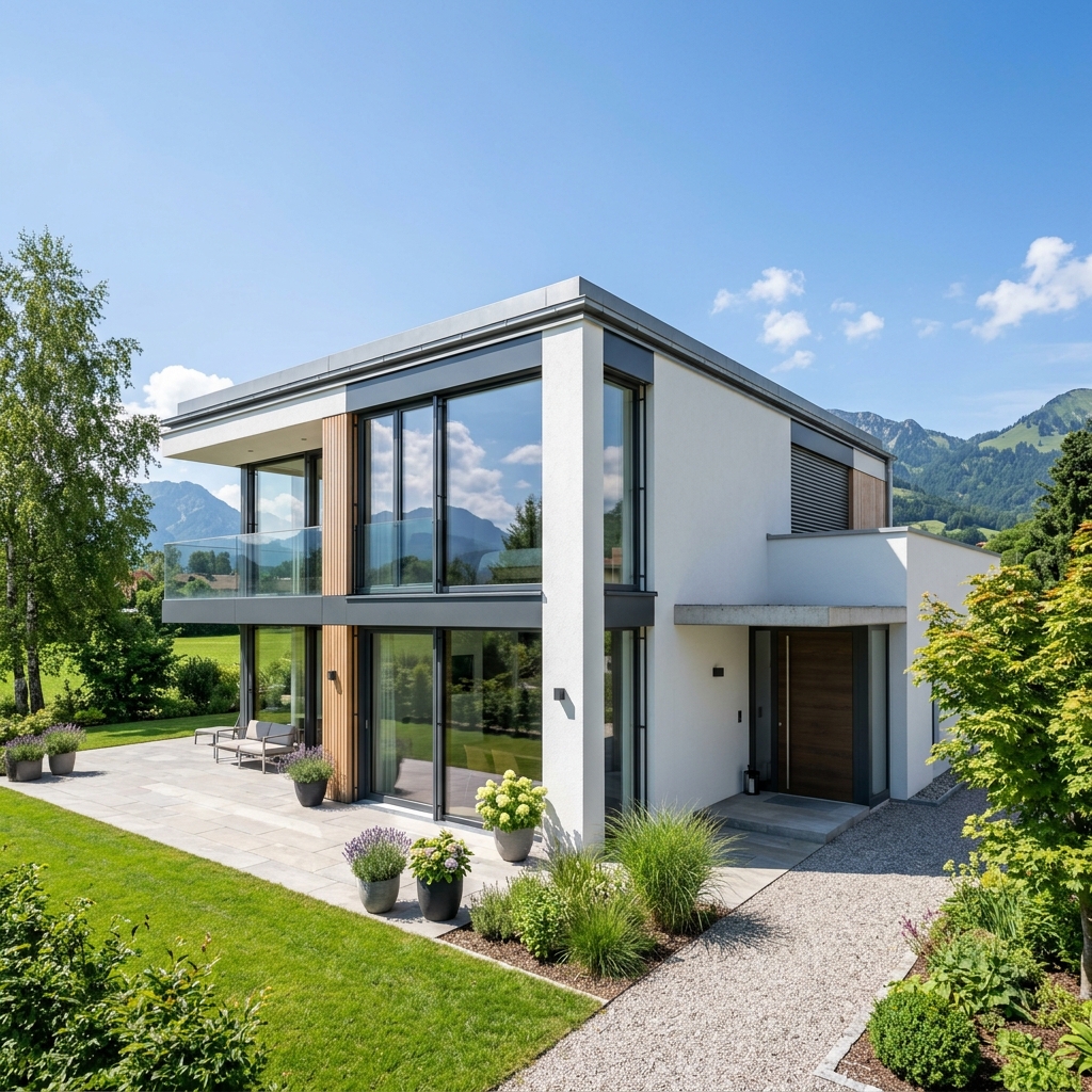 Modernes Wohnhaus mit hochwertigem Außenputz